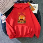 sudadera calcifer leña rojo