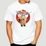 camiseta ghibli porco rosso blanco