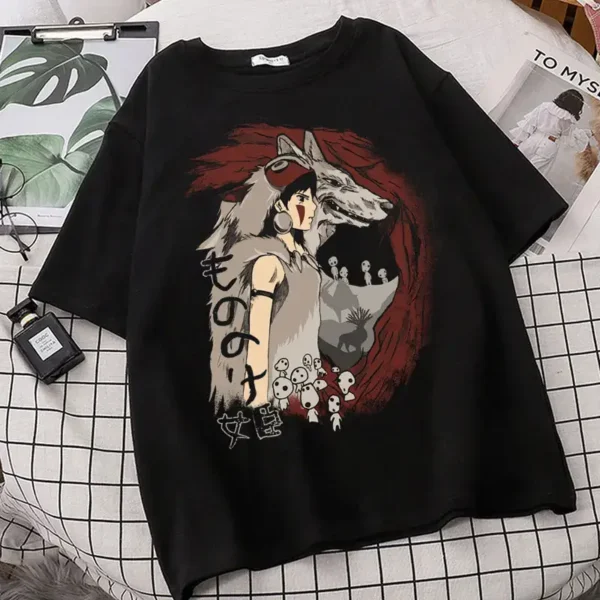 Maglietta Nera Principessa Mononoke