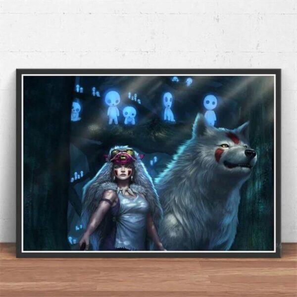 Poster Mononoke Lupo Bianco