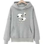 sudadera mononoke espiritus bosque gris