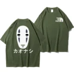 camiseta chihiro sin rostro verde militar