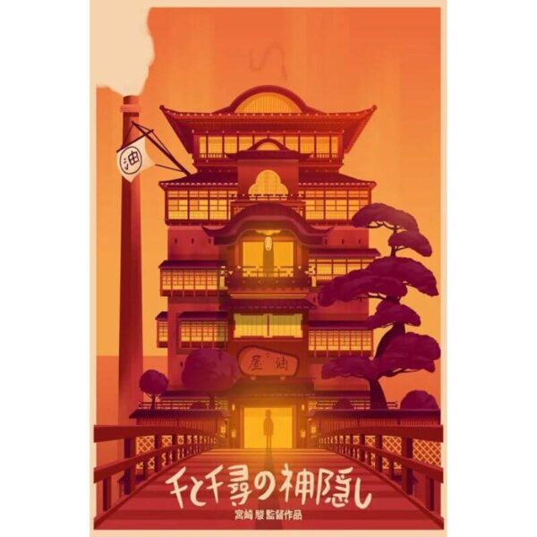 Poster arancione La città incantata