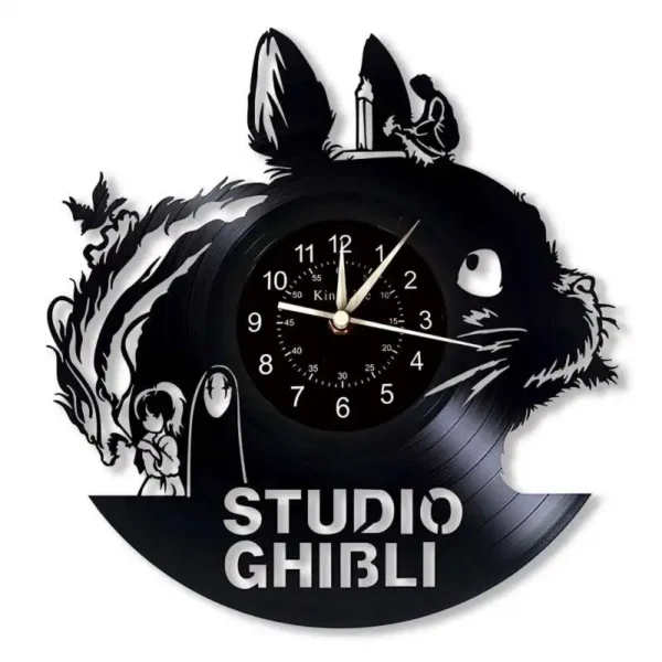 Orologio in vinile con testa di Totoro